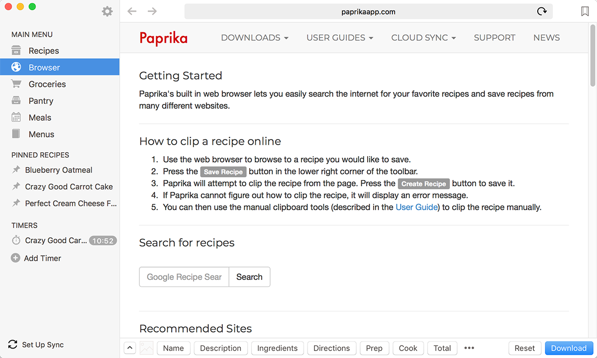 Paprika User Guide for macOS