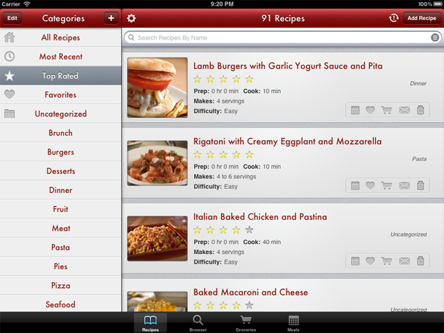 Recipe management via the Paprika App.